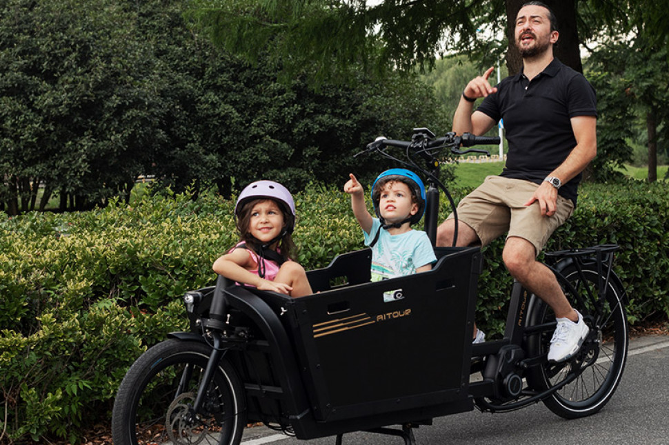 Family cargo clearance bike